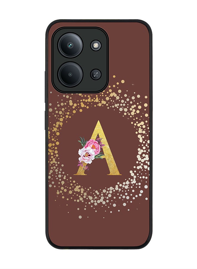 Stylizedd For Xiaomi Redmi 15C 4G Case,Slim fit Camera Protection, Shockproof Thin Phone cover  - Custom Monogram Floral - A  (Brown ) - Image 1